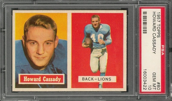 1957 Topps Football #80 Howard Cassady Rookie Card – PSA GEM MT 10 "1 of 1!"
